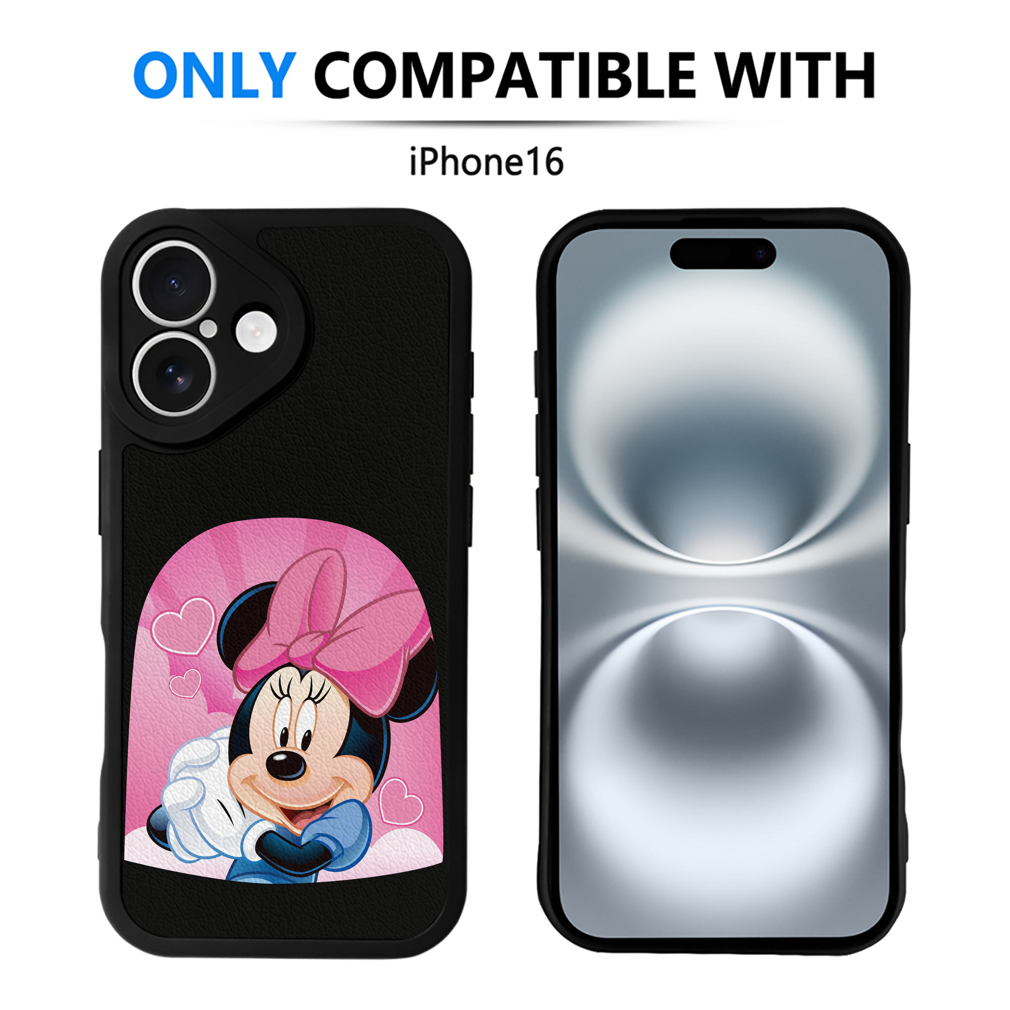 （画像用） ミッキーマウス Mickey Mouse 【iPhone 16シリーズ対応】シリコンスマホケース（レザー調） 材質：シリコン